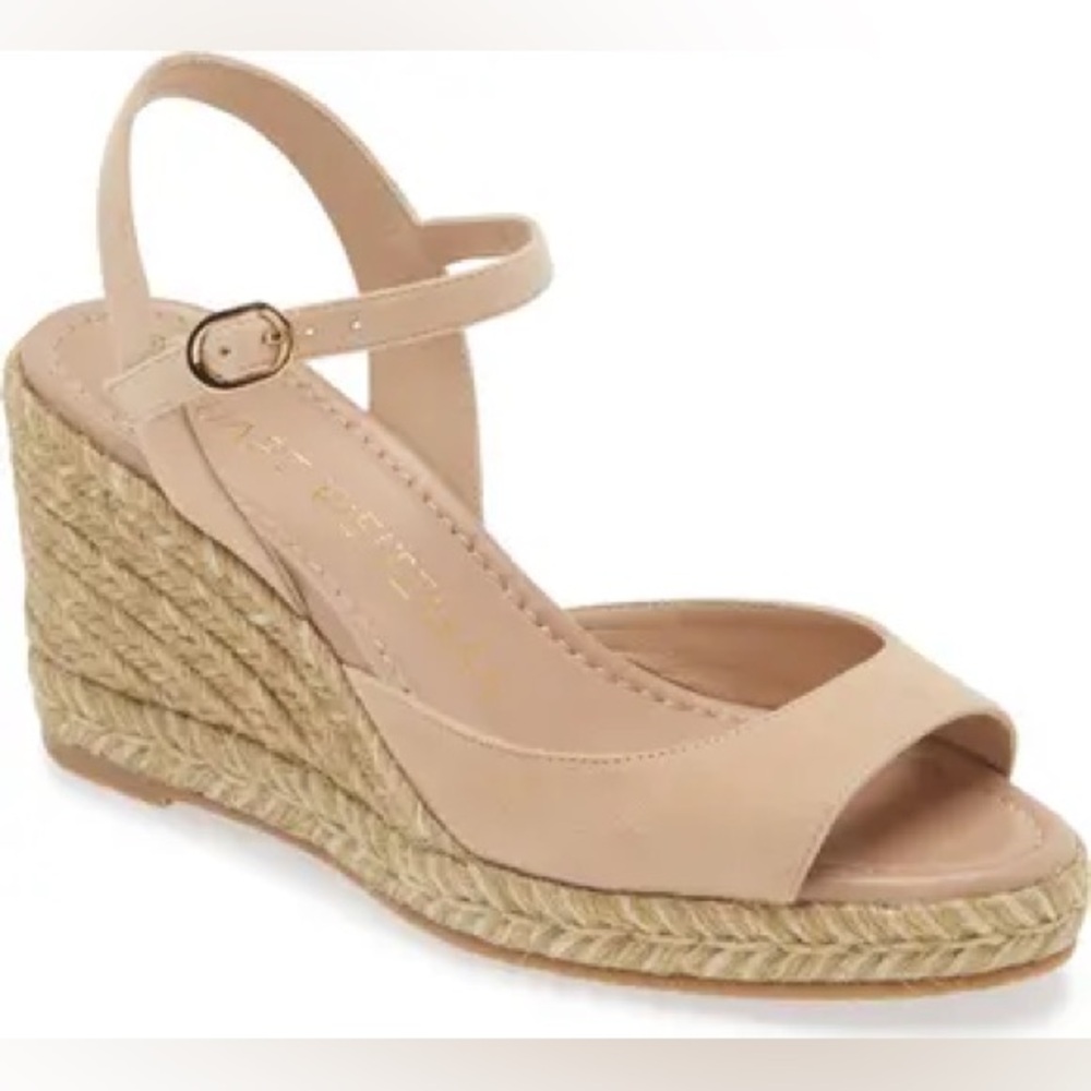 Stuart Weitzman Tia Espadrille Wedge Sandals in Adobe Color Size 8